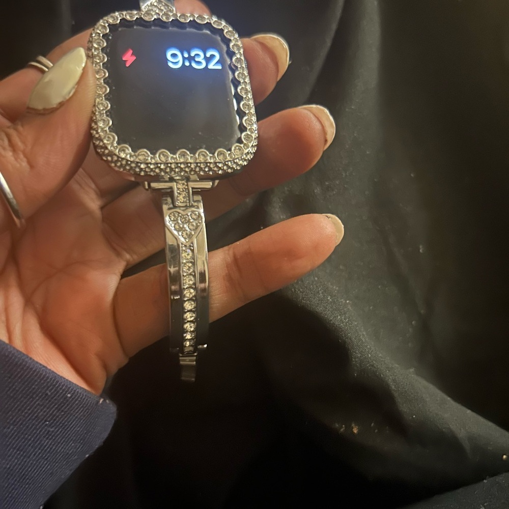 Apple Silver Smartwatch with Crystal Detailing